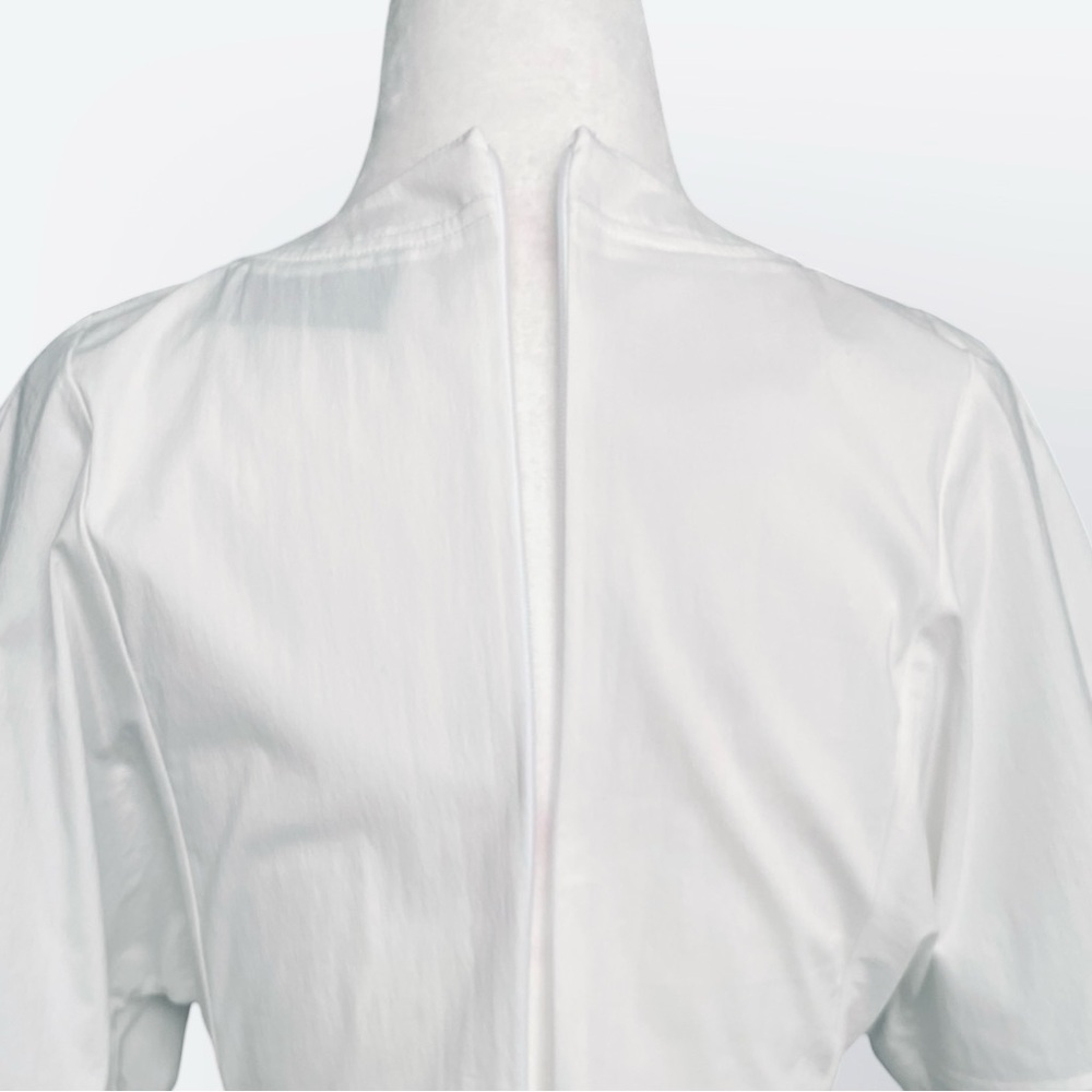 Modern Citizen “Chiyo” Side Button Short Sleeve Zip-Back Blouse Top White XS EUC - Picture 8 of 16